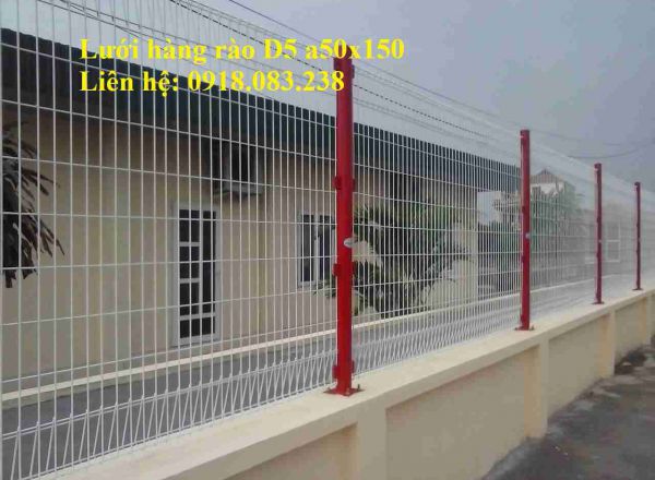 Hàng rào lưới thép gập đầu D5 a50x150, a50x200,... sơn tĩnh điện- NMH08