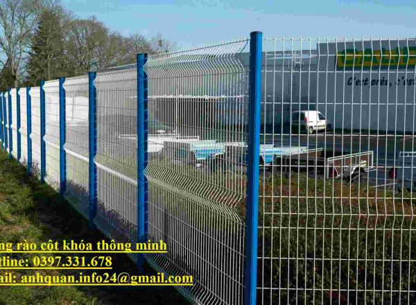 Hàng rào lưới thép, Hàng rào cột khóa trái đào phi 5 ô 50x200mm... Mới 100%